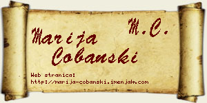 Marija Čobanski vizit kartica
